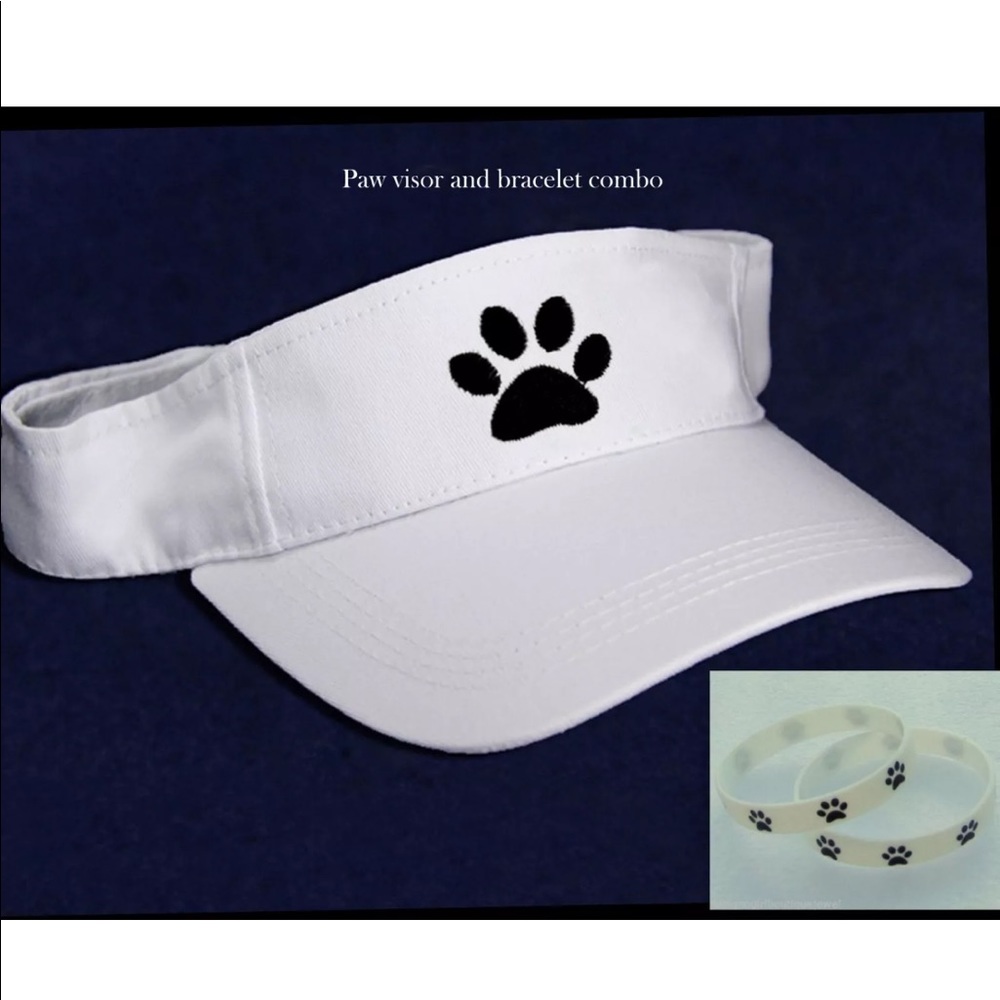 Paw Print Visor and Bracelet Combo